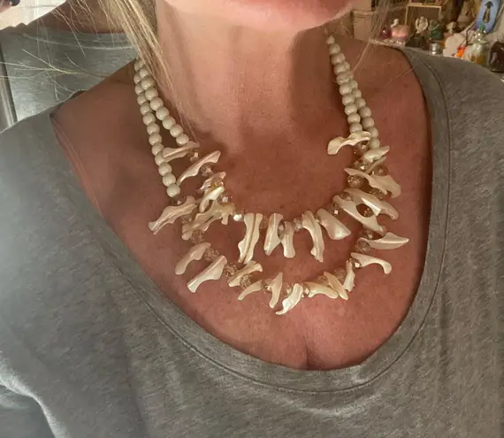 Amrita Singh Shell Crystal Statement Necklace