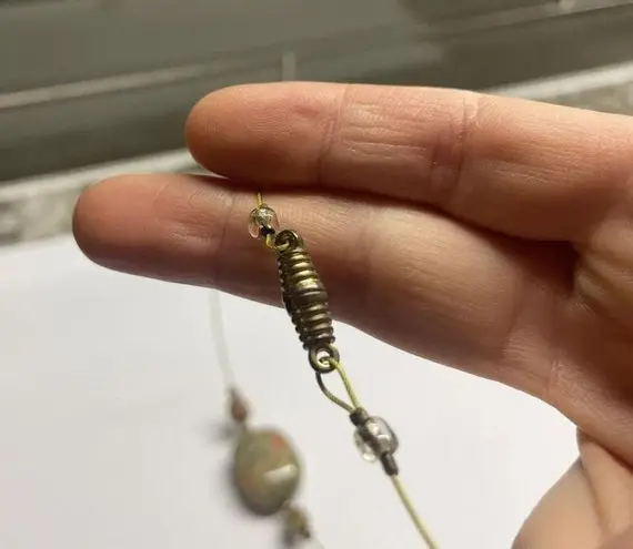 Women’s Green Natural Stone Pendant / Green Cord Costume Necklace Magnetic Clasp