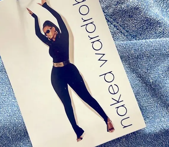 Naked Wardrobe Light Blue Cut-Out Top, NWT, Size S