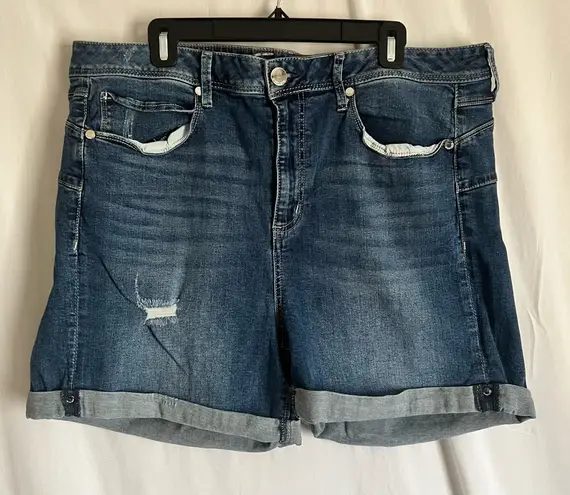 Seven7 Booty Shaper Dark Blue Jean Shorts