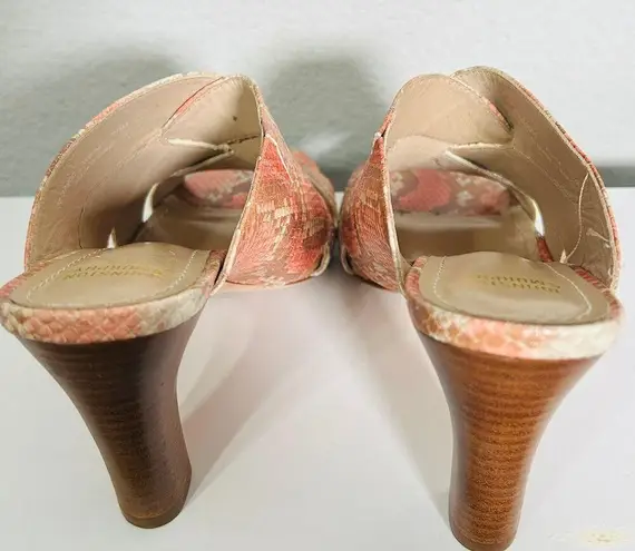 Johnston & Murphy Carrie Black Leather Slide Sandals Mule Heels Size 7.5