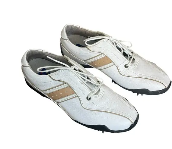 FootJoy LoPro Golf Shoes Womens Size 7M White Leather Soft Spikes 97153 EUC