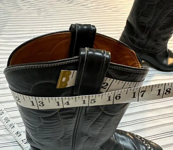 Tony Lama Vintage Black Cowgirl Boots Size 5.5 Narrow fit Leather Vintage