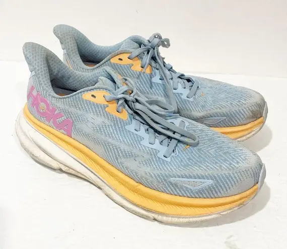 Hoka  One One Womens Size 9 Clifton 9 1127896 ABIW Blue Running Shoes Sneakers