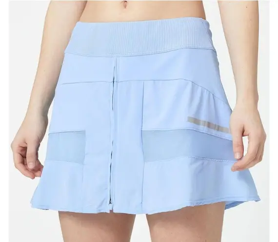 Lucky in Love Women's Tech Long Sprint Mesh Skirt Tennis Zip Front XL NWOT Green