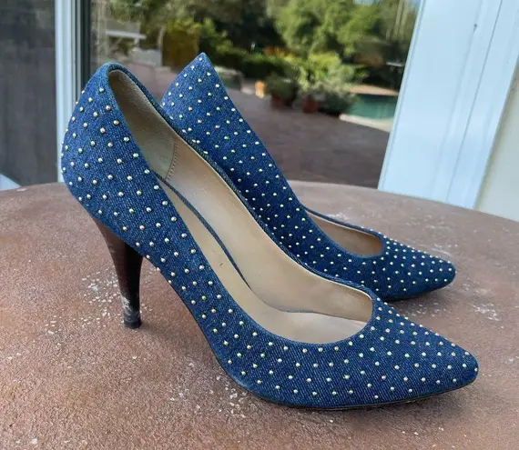 Nordstrom Dani black denim studded heels