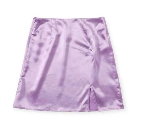 🆕Satin Side Zip Purple Mini Skirt Size XS