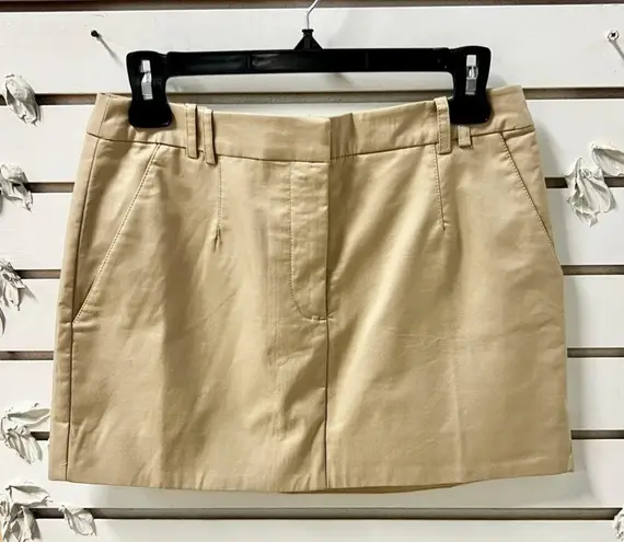 Shona joy Sabato Cotton Blend Low Rise Micro Mini Skirt Khaki Beige Women's US 2