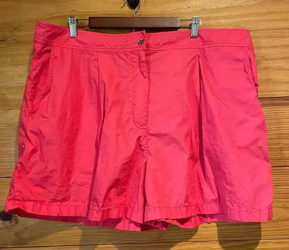 MICHAEL Michael Kors High Rise Cotton Chino Shorts Pink Geranium 18W Plus Size