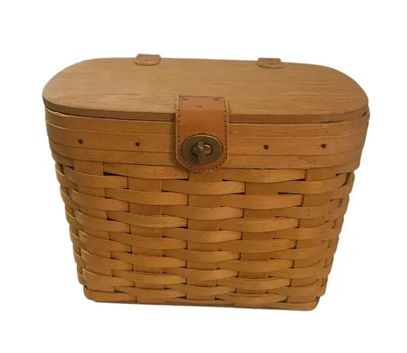Longaberger Vintage Signed Purse Basket w/ Liner & Leather Strap ā Dresden, Ohio