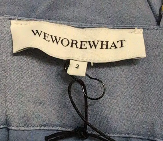 We Wore What NWT Blue Satin Charmeuse Cowl Neck Spaghetti Strap Slip Dress S