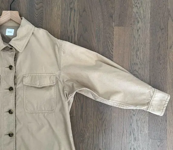 Spick and Span Cotton Army Military Shacket Shirt Jacket Khaki Tan Size Medium