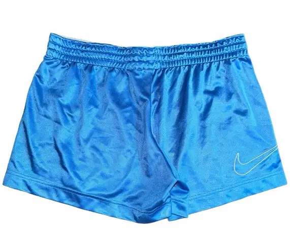 Nike  Women’s Size L Light Blue White Swoosh Basketball Running Workout Shorts