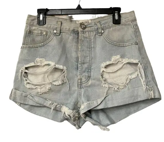 One Teaspoon  Destroyed Denim Outlaws High Waisted Shorts