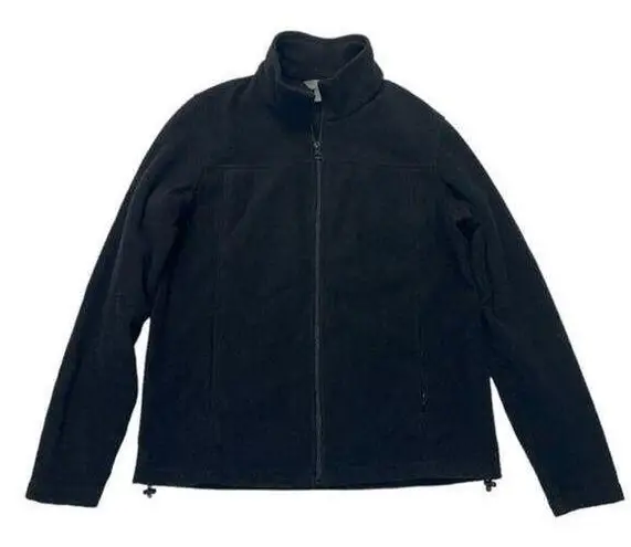 Natural Reflections Fleece Jacket Size Medium Black full zip mock neck