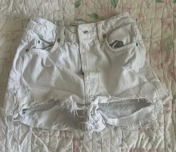 ZARA White Denim Shorts