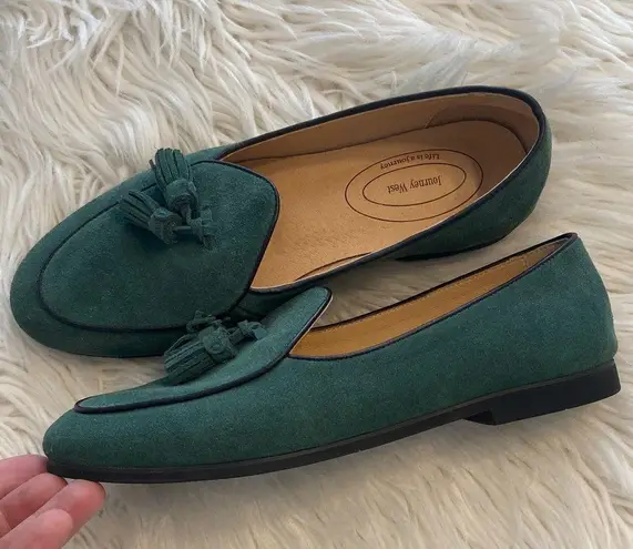 Journey West Green Suede Loafers with Tassels size 7.5 excellent condition
