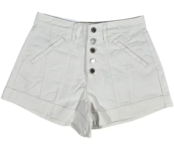 We Wore What Twill Denim Seamed Short in Classic White 26 NWT