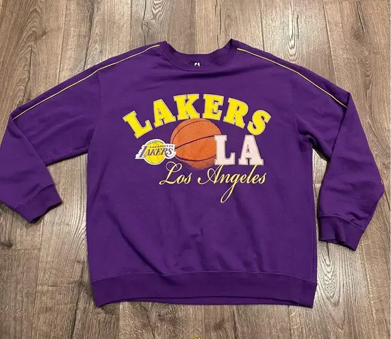 Nba Los Angeles LA Lakers Sweatshirt WOMEN'S XL Pullover Crewneck Purple Soft