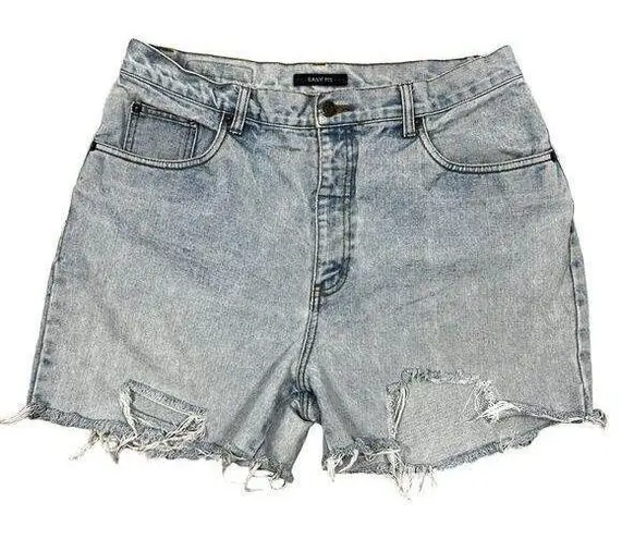 Vintage Bill Blass Jean Shorts Women's Size 14 Cutoffs Thrashed Light Wash Denim Blue