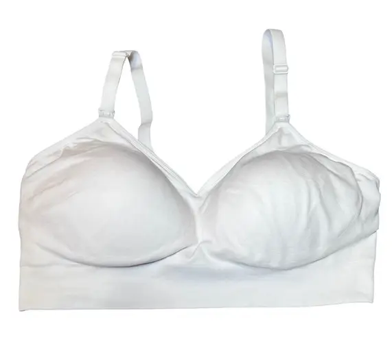 Auden Nursing Lightly Lined Seamless Bra Womens Medium White Adjustable Straps