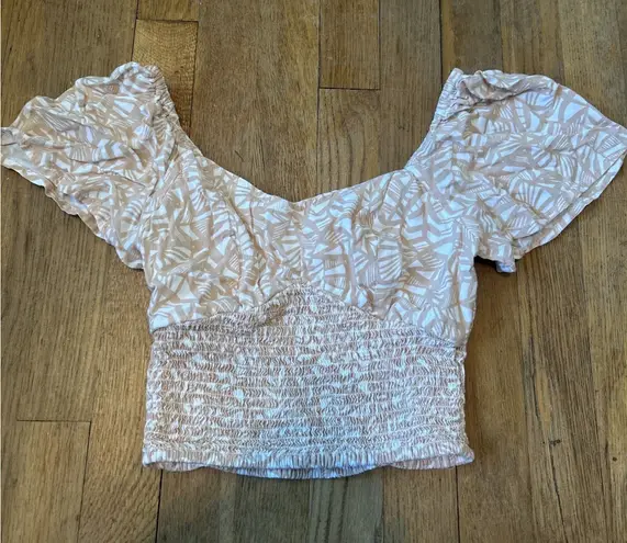 Smocked Crop Top Tropical Lightweight Women XS Jopana Lined Bralette Babydoll