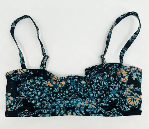 Ulla Johnson Womens Zahara Azure Blue Floral Print Underwire Bikini Swim Top XS