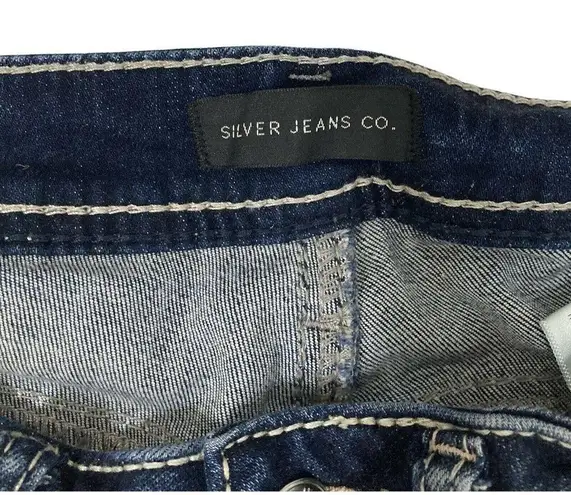 Silver Jeans  Co Suki Capri Distressed Dark Wash Denim Jeans Size W28/L22.5