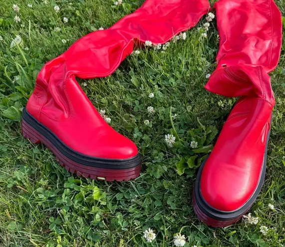 Surg Thigh High Platform Boot Black Size 8.5