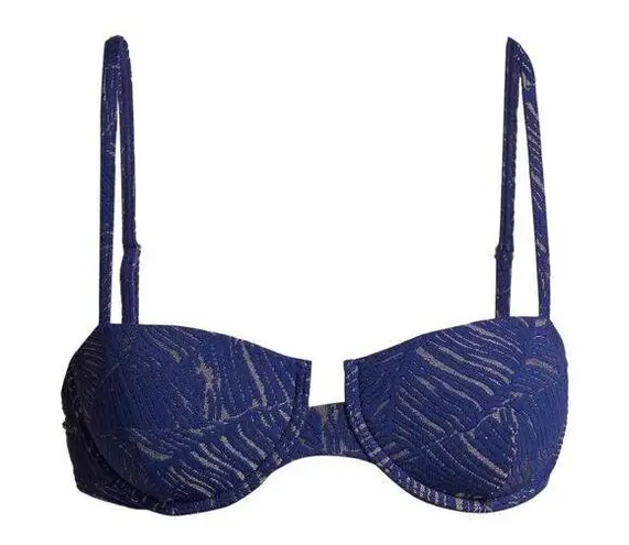 ONIA Womens Dalia Textured Bikini Top Blue Size Medium New