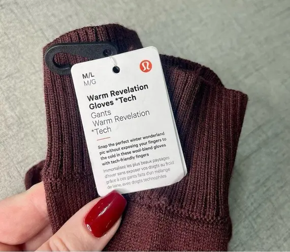 Lululemon  Warm Revelation Merino Wool Tech Gloves Cassis Nwt