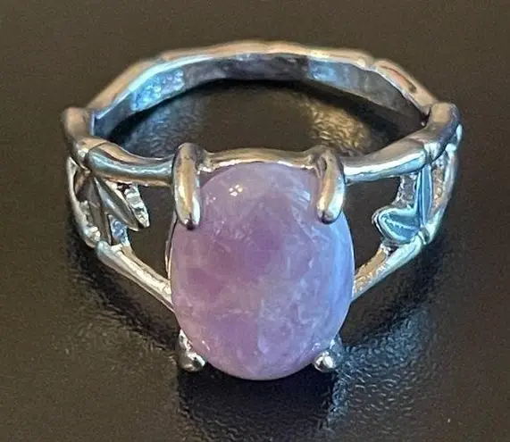 Exquisite purple amethyst S925 silver ring size 10