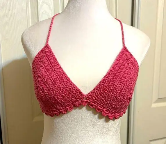 Handmade Crocheted Bra Top Halter Bikini Top Boho Festival Fun