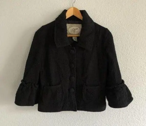 Black & Silver Cropped Dressy Jacket, Large