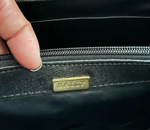 BALLY black leather mini shoulder bag, made in Italy