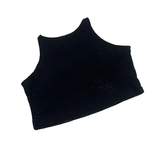 Onzie Black Mesh Tank Cropped Sports Top