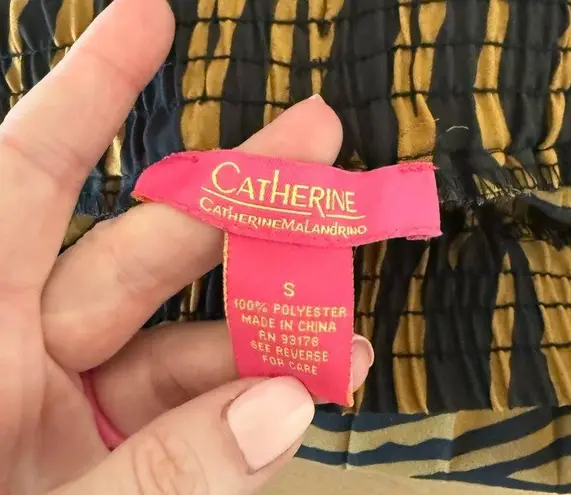 Catherine Malandrino Catherine Zebra Print Midi Skirt Black Orange Size Small