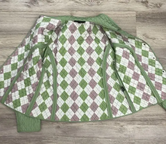 Briggs New York Light Green Lightweight Quilted Long Sleeve Jacket Size 12P