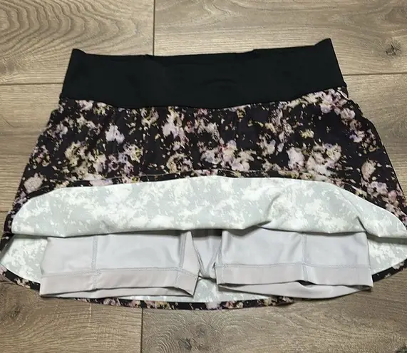 Title Nine 14” Napili Bonded Ultra Light High Rise Black Printed Running Skirt M