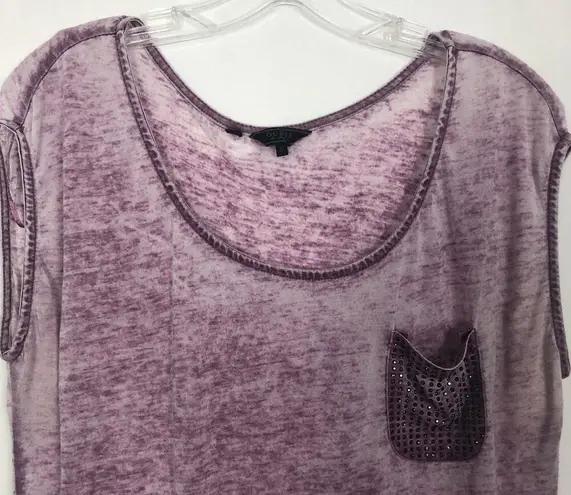 Guess by Marciano  Burnout Scoop Neck Purple Top Size S