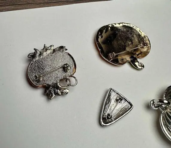 Pumpkin / Candy Corn Autumn Fall Brooch Pin Lot Of 4