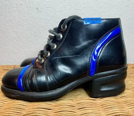 BRONX Styled by Dijkmans Black Italian Leather Combat Boots Size 36