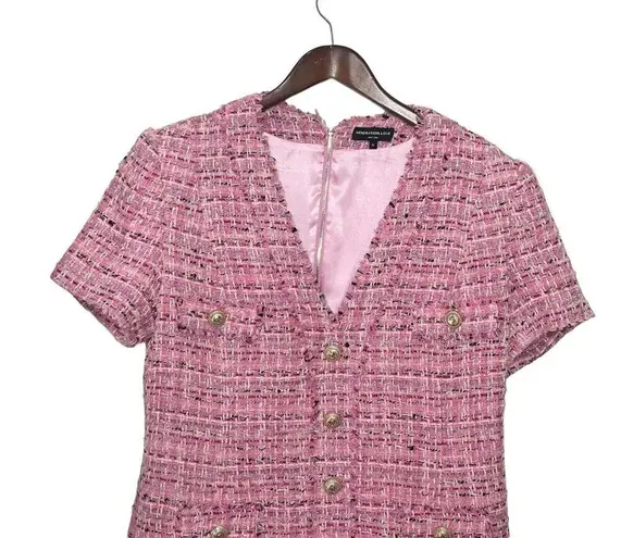 Generation Love Anne Tweed Mini Dress Pink Melange Classic Women’s Size XL