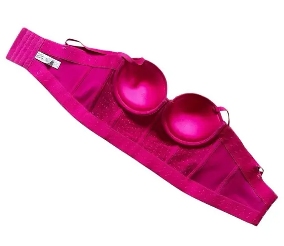 Hot Pink Sequin Beaded Bustier Crop Top Medium 38C