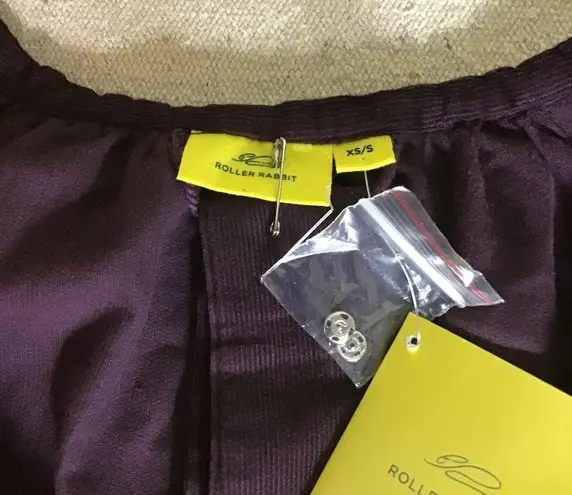 Roberta Roller Rabbit Roller Rabbit Women Nyima Plum Boho Peasant Slv Shirt Jacket Sz XS/S NWT