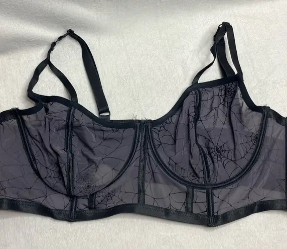 Torrid  Curve sheer black with spider webs underwire bra size 2 - Image 1