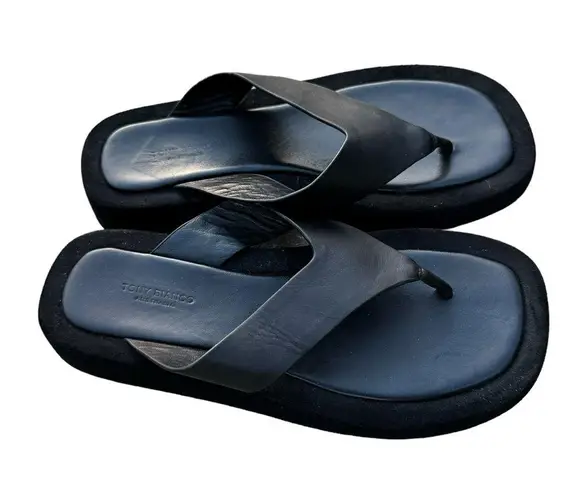 Tony Bianco  Ives chunky flip flop sandals in black leather 8