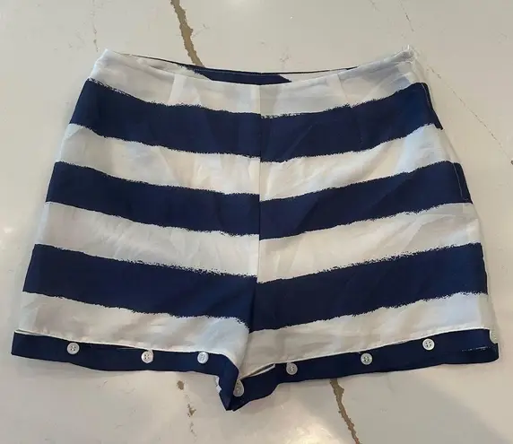 BCBGeneration  Navy Blue and White Stripe Silky Shorts Size 2