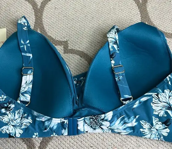 Monet Artesands Fleur Du Champ  Soft Cup Bikini Top, multi fit cup- Cerulean, 16+