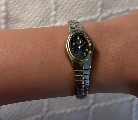 Vintage Silver & Navy Quartz Bracelet Watch